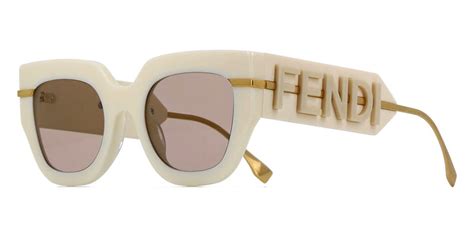 FENDI FE40097I 25E White Square Sunglasses With .